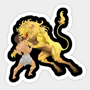 Hercules fighting the Nemean lion Sticker